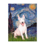 Bull Terrier 4 - Starry Night (Vert) Post Cards