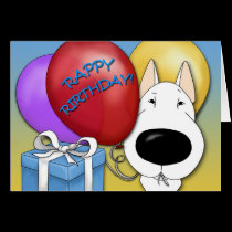 Bull Terrier Birthday Card cards
