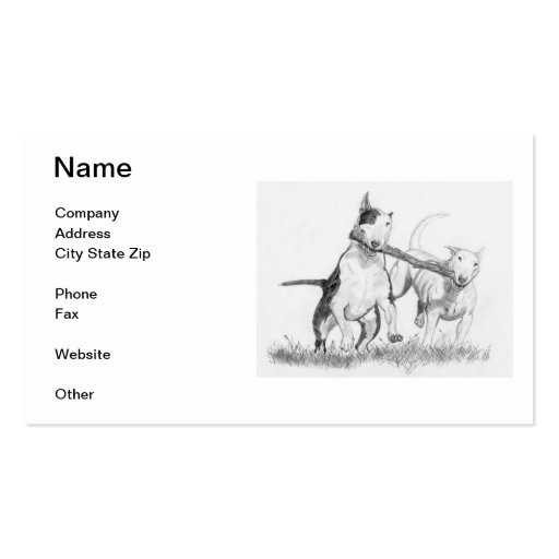Bull Terrier Business Cards (front side)