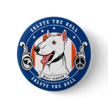 Bull Terrier Button Blue