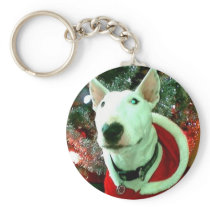 bull terrier christmas key chains