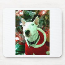 bull terrier christmas mousepad