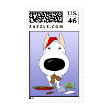Bull Terrier Christmas Stamp