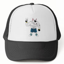 bull terrier dog  fight trucker hat