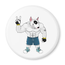 bull terrier dog  fight refrigerator magnets