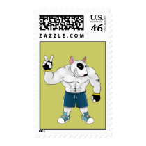 bull terrier dog  fight postage stamps