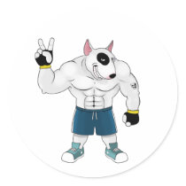 bull terrier dog  fight sticker