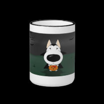 Bull Terrier Halloween Vampire mugs