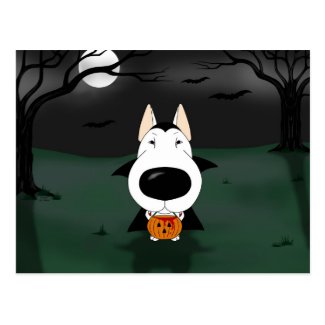 Bull Terrier Halloween Vampire Post Cards