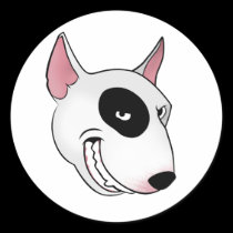 bull terrier head stickers
