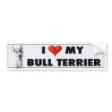 Bull Terrier Love Sticker bumper stickers by cartoondogs Bull Terrier Love Sticker bumper stickers