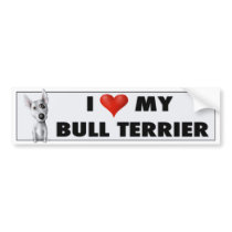 Bull Terrier Love Sticker bumper stickers