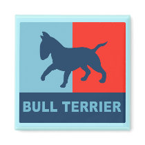 Bull Terrier Magnet Square by PawsofGlory Bull Terrier Magnet Square