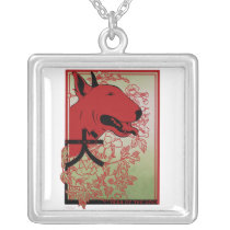 Bull Terrier New Year Illustration necklaces