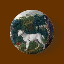 Bull Terrier Painting - Vintage Fine Art buttons