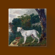Bull Terrier Painting - Vintage Fine Art buttons