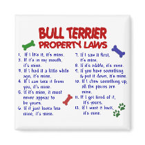 BULL TERRIER Property Laws 2 Fridge Magnets