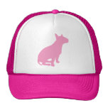 Bull terrier que se sienta (rosa) gorros bordados
