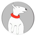 BULL TERRIER RED COLLAR PUPPY stickers