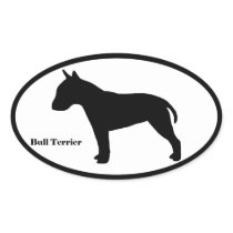 Bull Terrier SIlhouette Round Stickers