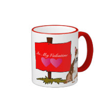 Bull Terrier Valentine Ringer Mug