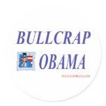 BULLCRAP OBAMA ROUND STICKERS