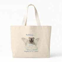 Bulldog Angel Tote Bags