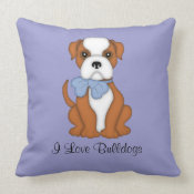 Bulldog (Boy) throwpillow