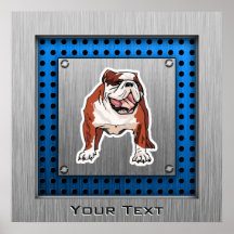 Bulldog; Brushed metal look Print