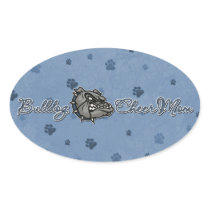 Bulldog Cheer Mom Oval Stickers