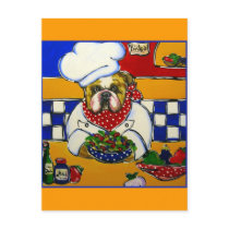 Bulldog Chef Postcard