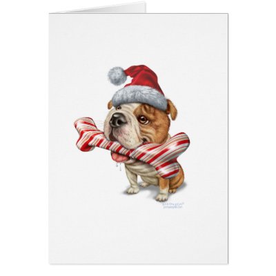 Bulldog christmas card