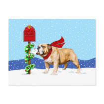 Bulldog Christmas Holiday Mail Postcards