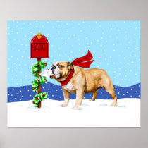 Bulldog Christmas Holiday Mail Posters