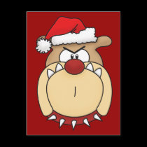 Bulldog Christmas Postcard