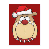 Bulldog Christmas Postcard