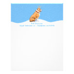 Bulldog Christmas Reindeer Red & White Personalized Letterhead