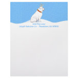 Bulldog Christmas Reindeer White Personalized Letterhead