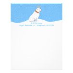 Bulldog Christmas Reindeer White Personalized Letterhead