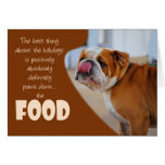 Bulldog Christmas Thanksgiving Holiday Humor Card