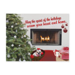 Bulldog Christmas Warm Wishes Greeting Card Postcard