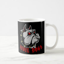 Bulldog Devil Dogs Black Coffee Mugs