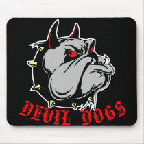 Bulldog Devil Dogs Black Mouse Pads