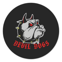Bulldog Devil Dogs Black Sticker