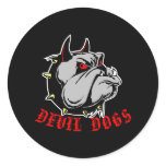 Bulldog Devil Dogs Black Sticker