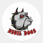 Bulldog Devil Dogs Round Stickers Bulldog Devil Dogs Round Stickers