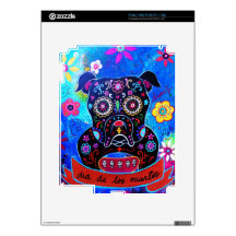 Bulldog Dia de los Muertos Painting iPad 2 Decal