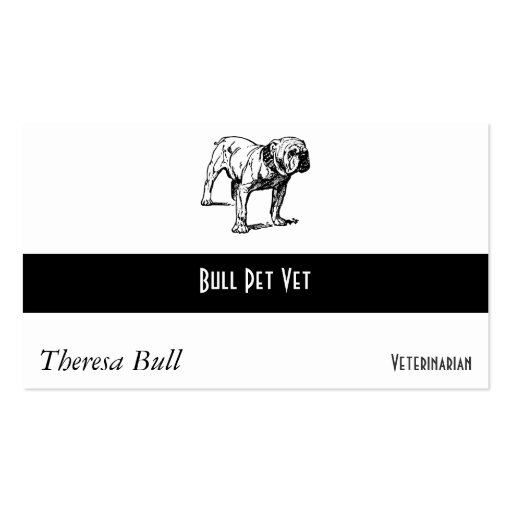 Bulldog Dog Business Business Cards (front side)