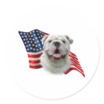Bulldog Flag Round Stickers