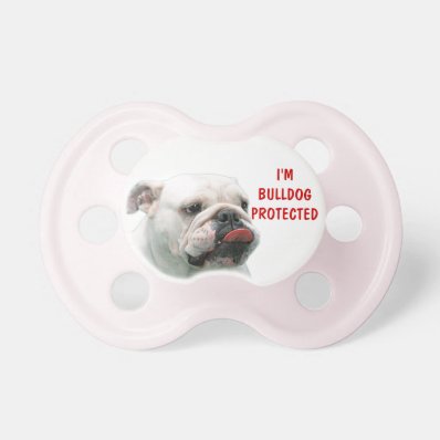 Bulldog funny face with tongue sticking out custom BooginHead pacifier